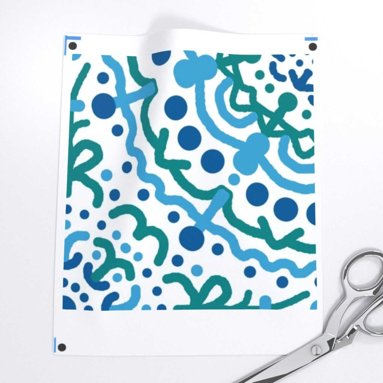 Blue Geometric Hippie Hand Drawn Mandala Bohemian Tapestry Boho Symmetric Large Scale Rosettes Circles Custom Removable Wallpaper by Spoonflower Peel & Stick Wallpaper 2FT Wide